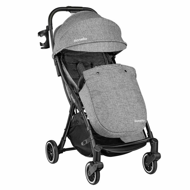 Carucior sport, Lionelo, Julie One, De la nastere, Greutate redusa, Cu accesorii, Cadru din aluminiu, 0-22 kg, Pliere compacta pentru avion, Conform cu standardele europene de securitate EN1888-1 si EN1888-2, Gri BYNLO-JULIE_ONE_STONE_GREY