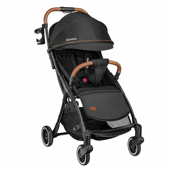 Carucior sport, Lionelo, Julie One, De la nastere, Greutate redusa, Cu accesorii, Cadru din aluminiu, 0-22 kg, Pliere compacta pentru avion, Conform cu standardele europene de securitate EN1888-1 si EN1888-2, Negru BYNLO-JULIE_ONE_BLACK