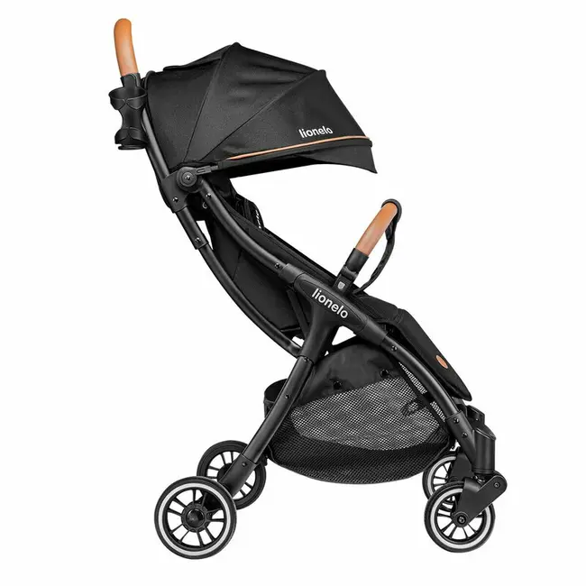 Carucior sport, Lionelo, Julie One, De la nastere, Greutate redusa, Cu accesorii, Cadru din aluminiu, 0-22 kg, Pliere compacta pentru avion, Conform cu standardele europene de securitate EN1888-1 si EN1888-2, Negru BYNLO-JULIE_ONE_BLACK