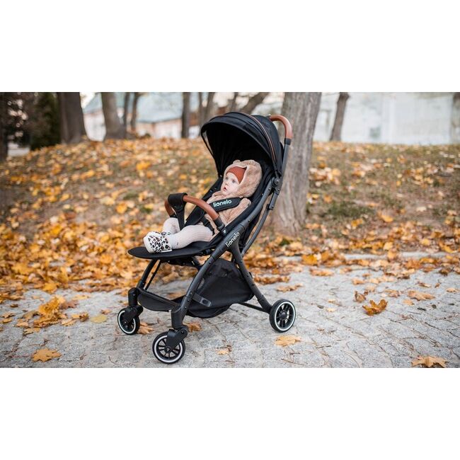 Carucior sport, Lionelo, Julie One, De la nastere, Greutate redusa, Cu accesorii, Cadru din aluminiu, 0-22 kg, Pliere compacta pentru avion, Conform cu standardele europene de securitate EN1888-1 si EN1888-2, Negru BYNLO-JULIE_ONE_BLACK