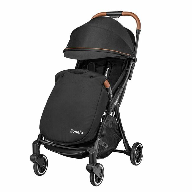 Carucior sport, Lionelo, Julie One, De la nastere, Greutate redusa, Cu accesorii, Cadru din aluminiu, 0-22 kg, Pliere compacta pentru avion, Conform cu standardele europene de securitate EN1888-1 si EN1888-2, Negru BYNLO-JULIE_ONE_BLACK