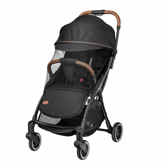 Carucior sport, Lionelo, Julie One, De la nastere, Greutate redusa, Cu accesorii, Cadru din aluminiu, 0-22 kg, Pliere compacta pentru avion, Conform cu standardele europene de securitate EN1888-1 si EN1888-2, Negru BYNLO-JULIE_ONE_BLACK