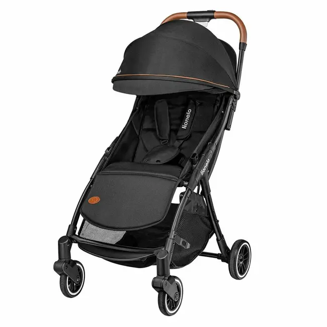 Carucior sport, Lionelo, Julie One, De la nastere, Greutate redusa, Cu accesorii, Cadru din aluminiu, 0-22 kg, Pliere compacta pentru avion, Conform cu standardele europene de securitate EN1888-1 si EN1888-2, Negru BYNLO-JULIE_ONE_BLACK