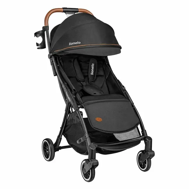 Carucior sport, Lionelo, Julie One, De la nastere, Greutate redusa, Cu accesorii, Cadru din aluminiu, 0-22 kg, Pliere compacta pentru avion, Conform cu standardele europene de securitate EN1888-1 si EN1888-2, Negru BYNLO-JULIE_ONE_BLACK
