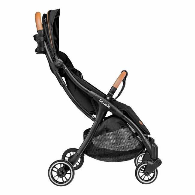 Carucior sport, Lionelo, Julie One, De la nastere, Greutate redusa, Cu accesorii, Cadru din aluminiu, 0-22 kg, Pliere compacta pentru avion, Conform cu standardele europene de securitate EN1888-1 si EN1888-2, Negru BYNLO-JULIE_ONE_BLACK
