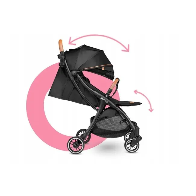 Carucior sport, Lionelo, Julie One, De la nastere, Greutate redusa, Cu accesorii, Cadru din aluminiu, 0-22 kg, Pliere compacta pentru avion, Conform cu standardele europene de securitate EN1888-1 si EN1888-2, Negru BYNLO-JULIE_ONE_BLACK