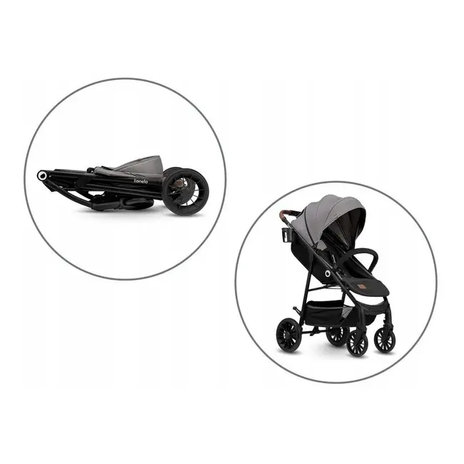 Carucior sport, Lionelo, Zoey, De la nastere, Cu accesorii, Cadru din aluminiu, 0- 15 kg, Conform cu standardul european de securitate EN1888-1, Gri BYNLO-ZOEY_GREY_STONE