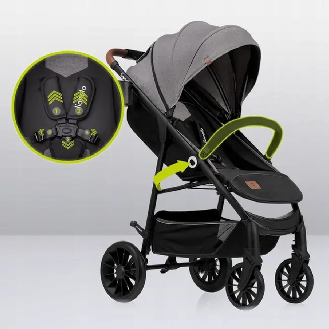 Carucior sport, Lionelo, Zoey, De la nastere, Cu accesorii, Cadru din aluminiu, 0- 15 kg, Conform cu standardul european de securitate EN1888-1, Gri BYNLO-ZOEY_GREY_STONE