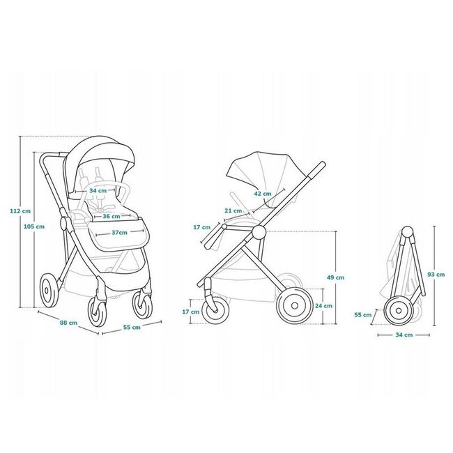 Carucior sport, Lionelo, Zoey, De la nastere, Cu accesorii, Cadru din aluminiu, 0- 15 kg, Conform cu standardul european de securitate EN1888-1, Gri BYNLO-ZOEY_GREY_STONE