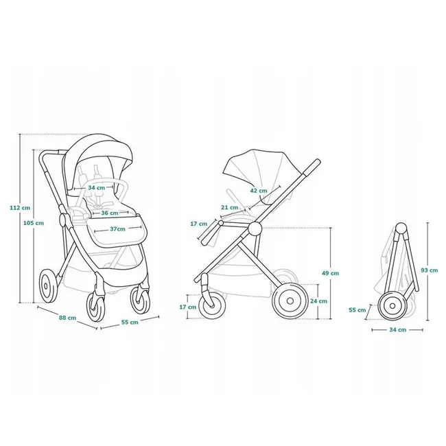 Carucior sport, Lionelo, Zoey, De la nastere, Cu accesorii, Cadru din aluminiu, 0- 15 kg, Conform cu standardul european de securitate EN1888-1, Gri BYNLO-ZOEY_GREY_STONE