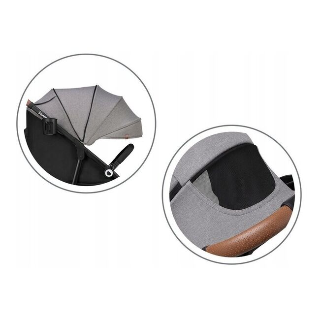 Carucior sport, Lionelo, Zoey, De la nastere, Cu accesorii, Cadru din aluminiu, 0- 15 kg, Conform cu standardul european de securitate EN1888-1, Gri BYNLO-ZOEY_GREY_STONE