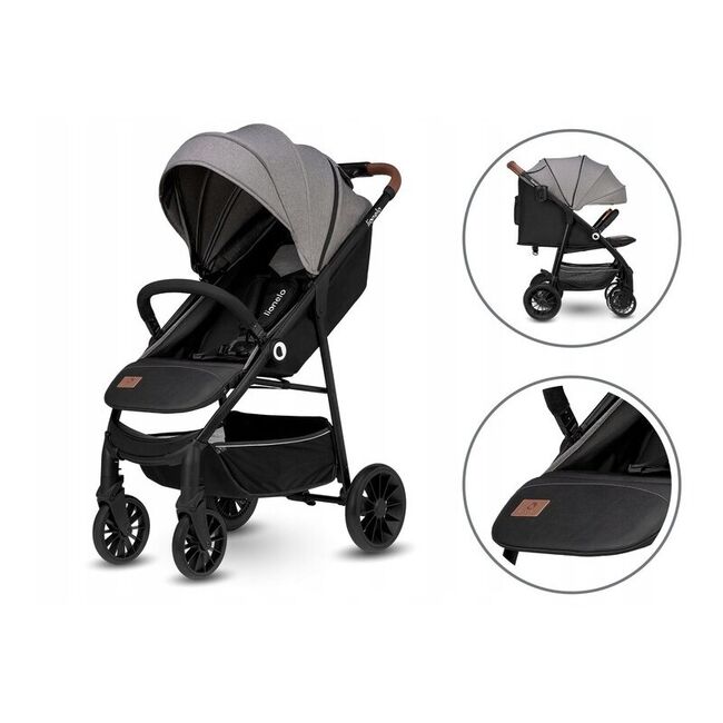Carucior sport, Lionelo, Zoey, De la nastere, Cu accesorii, Cadru din aluminiu, 0- 15 kg, Conform cu standardul european de securitate EN1888-1, Gri BYNLO-ZOEY_GREY_STONE