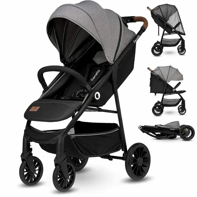 Carucior sport, Lionelo, Zoey, De la nastere, Cu accesorii, Cadru din aluminiu, 0- 15 kg, Conform cu standardul european de securitate EN1888-1, Gri BYNLO-ZOEY_GREY_STONE
