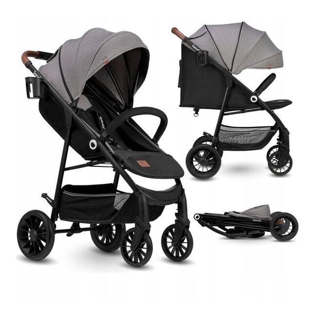 Carucior sport, Lionelo, Zoey, De la nastere, Cu accesorii, Cadru din aluminiu, 0- 15 kg, Conform cu standardul european de securitate EN1888-1, Gri BYNLO-ZOEY_GREY_STONE