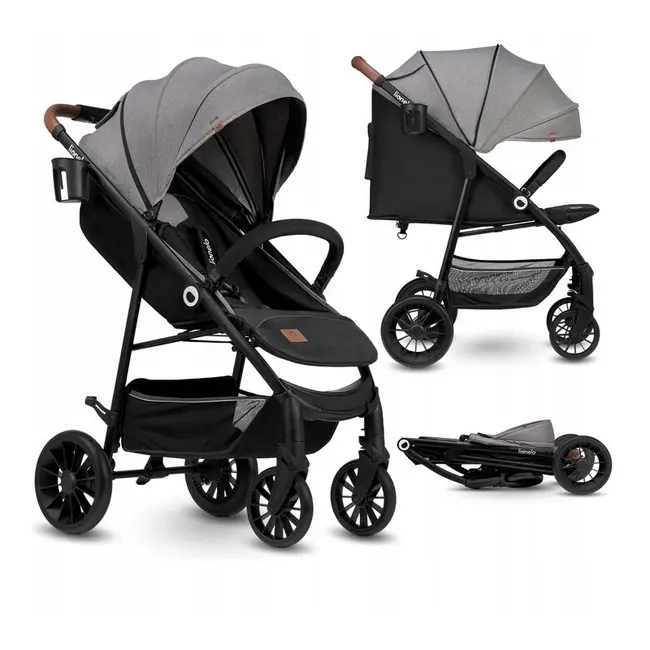 Carucior sport, Lionelo, Zoey, De la nastere, Cu accesorii, Cadru din aluminiu, 0- 15 kg, Conform cu standardul european de securitate EN1888-1, Gri BYNLO-ZOEY_GREY_STONE