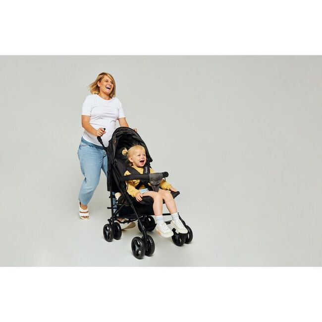 Carucior sport compact, Lionelo, Irma, Spatar reglabil in 4 pozitii, Suport picioare reglabil, Manere rotative, Pliere tip umbrela, 6- 36 luni, Pana la 15 kg, Conform cu EN1888-1:2018, Gri BYNLO-IRMA_GREY/DARKGREY