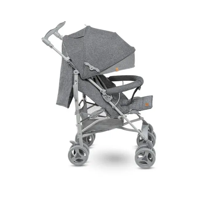 Carucior sport compact, Lionelo, Irma, Spatar reglabil in 4 pozitii, Suport picioare reglabil, Manere rotative, Pliere tip umbrela, 6- 36 luni, Pana la 15 kg, Conform cu EN1888-1:2018, Gri BYNLO-IRMA_GREY/DARKGREY