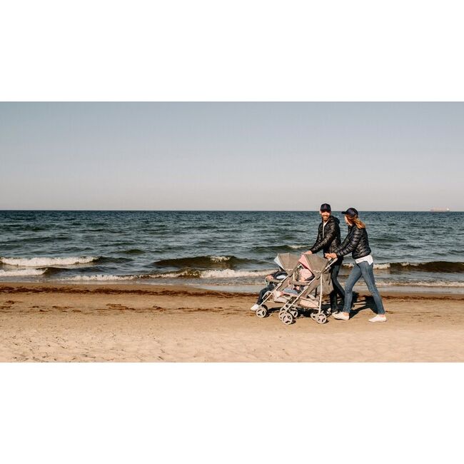 Carucior sport compact, Lionelo, Irma, Spatar reglabil in 4 pozitii, Suport picioare reglabil, Manere rotative, Pliere tip umbrela, 6- 36 luni, Pana la 15 kg, Conform cu EN1888-1:2018, Gri/Negru BYNLO-IRMA_BLACK/DARKGREY