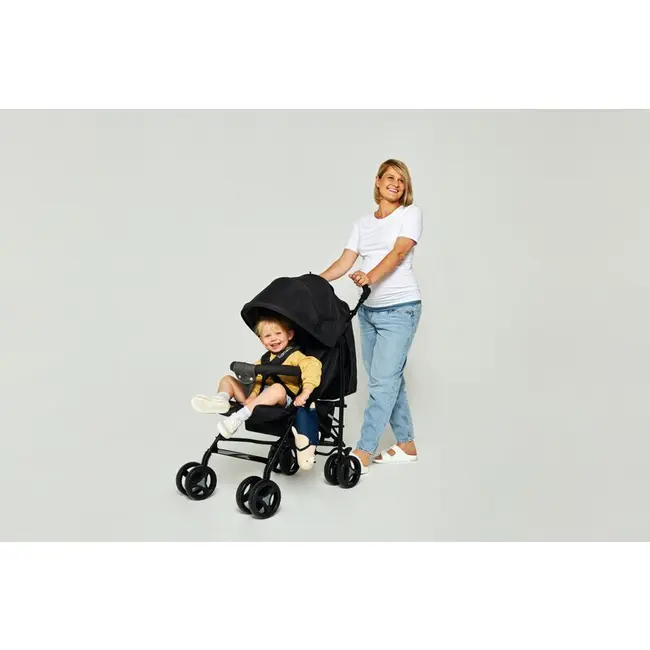 Carucior sport compact, Lionelo, Irma, Spatar reglabil in 4 pozitii, Suport picioare reglabil, Manere rotative, Pliere tip umbrela, 6- 36 luni, Pana la 15 kg, Conform cu EN1888-1:2018, Gri/Negru BYNLO-IRMA_BLACK/DARKGREY