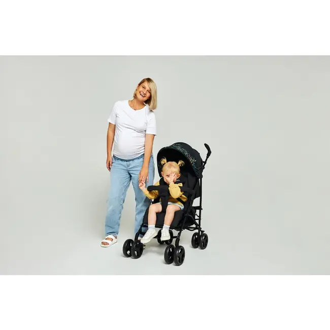 Carucior sport compact, Lionelo, Irma, Spatar reglabil in 4 pozitii, Suport picioare reglabil, Manere rotative, Pliere tip umbrela, 6- 36 luni, Pana la 15 kg, Conform cu EN1888-1:2018, Gri/Negru BYNLO-IRMA_BLACK/DARKGREY