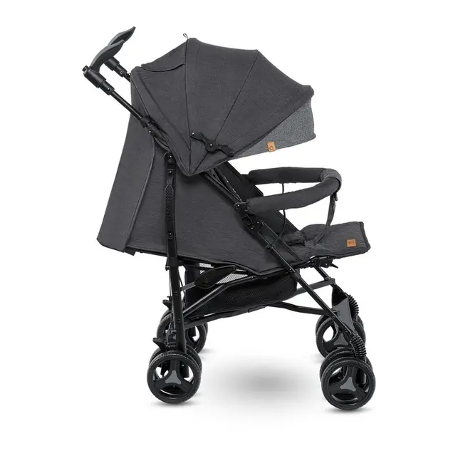 Carucior sport compact, Lionelo, Irma, Spatar reglabil in 4 pozitii, Suport picioare reglabil, Manere rotative, Pliere tip umbrela, 6- 36 luni, Pana la 15 kg, Conform cu EN1888-1:2018, Gri/Negru BYNLO-IRMA_BLACK/DARKGREY
