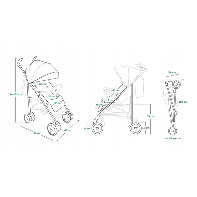 Carucior sport compact, Lionelo, Irma, Spatar reglabil in 4 pozitii, Suport picioare reglabil, Manere rotative, Pliere tip umbrela, 6- 36 luni, Pana la 15 kg, Conform cu EN1888-1:2018, Gri/Negru BYNLO-IRMA_BLACK/DARKGREY