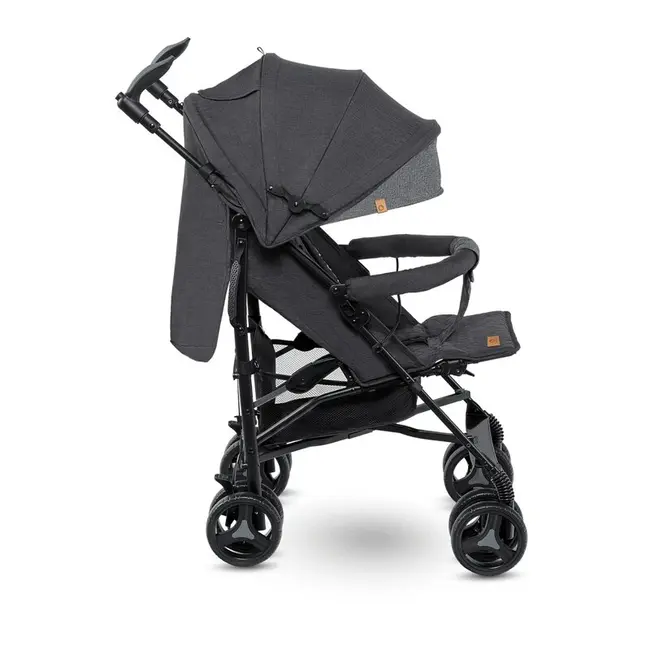 Carucior sport compact, Lionelo, Irma, Spatar reglabil in 4 pozitii, Suport picioare reglabil, Manere rotative, Pliere tip umbrela, 6- 36 luni, Pana la 15 kg, Conform cu EN1888-1:2018, Gri/Negru BYNLO-IRMA_BLACK/DARKGREY
