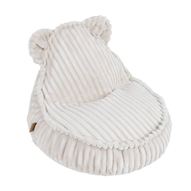 Fotoliu Tip Puf Pentru Copii Meowbaby   Churros Teddy Sako Bag ,   Cotton Candy White, Material Certificat Oeko-tex Pjbcstccw001ie