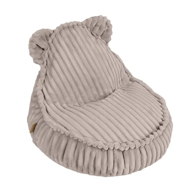 Fotoliu Tip Puf Pentru Copii Meowbaby   Churros Teddy Sako Bag ,   Pebble Beige, Material Certificat Oeko-tex Pjbcstpg001