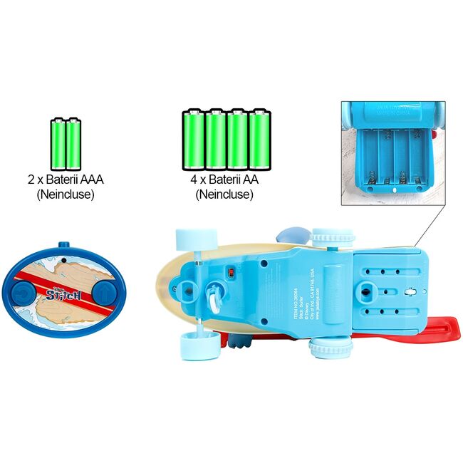 Masina Jada Toys Surfer Stitch 25 cm cu telecomanda HUBS9336064314R00