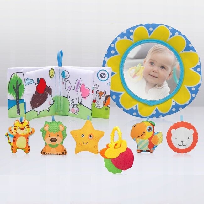 Salteluta interactiva, Lionelo, Anika, Cu jucarii, Oglinda, Perna, Conform cu standardul european de securitate EN71, Multicolor BYNLO-ANIKA_PLUS_BLUE/YELLOW