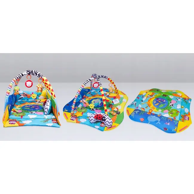 Salteluta interactiva, Lionelo, Anika, Cu jucarii, Oglinda, Perna, Conform cu standardul european de securitate EN71, Multicolor BYNLO-ANIKA_PLUS_BLUE/YELLOW