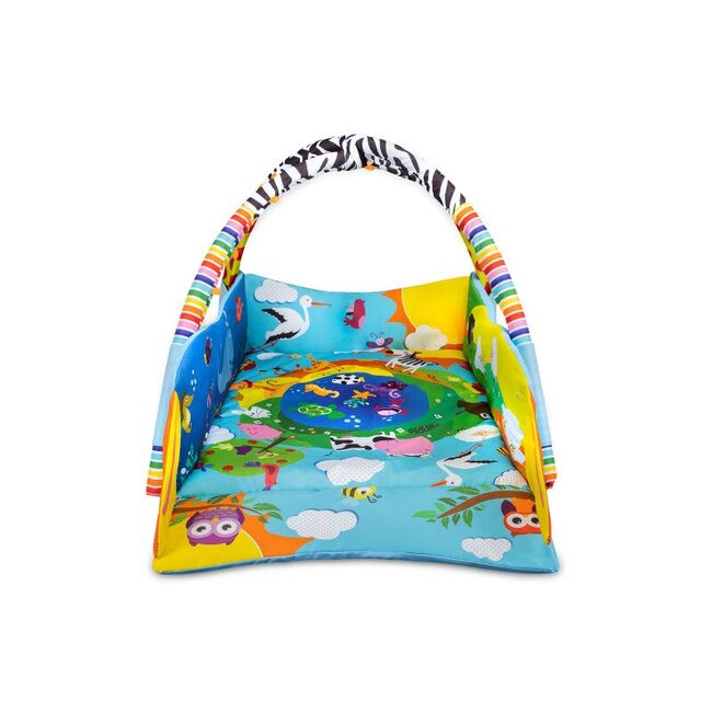 Salteluta interactiva, Lionelo, Anika, Cu jucarii, Oglinda, Perna, Conform cu standardul european de securitate EN71, Multicolor BYNLO-ANIKA_PLUS_BLUE/YELLOW