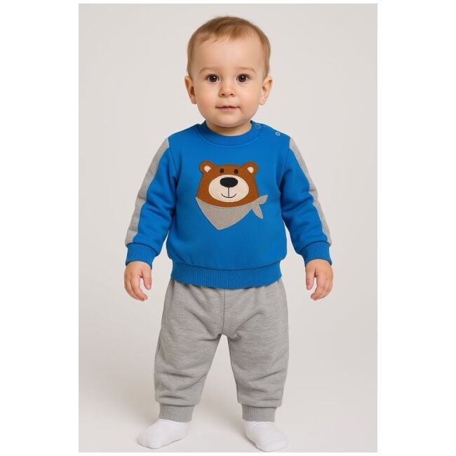 Set bluzita cu pantaloni 100% bumbac cu ursuletul vesel bbl22