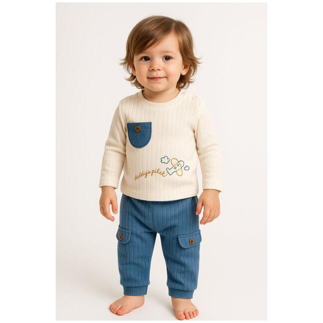 Set bluzita cu pantaloni nafitto din bumbac bbl19