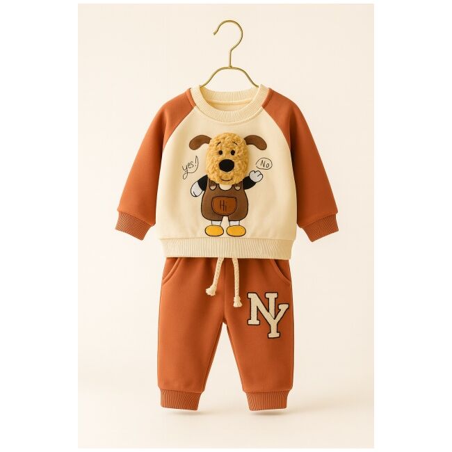Set bluzita si pantaloni puppy 3d pentru bebelusi bbl25