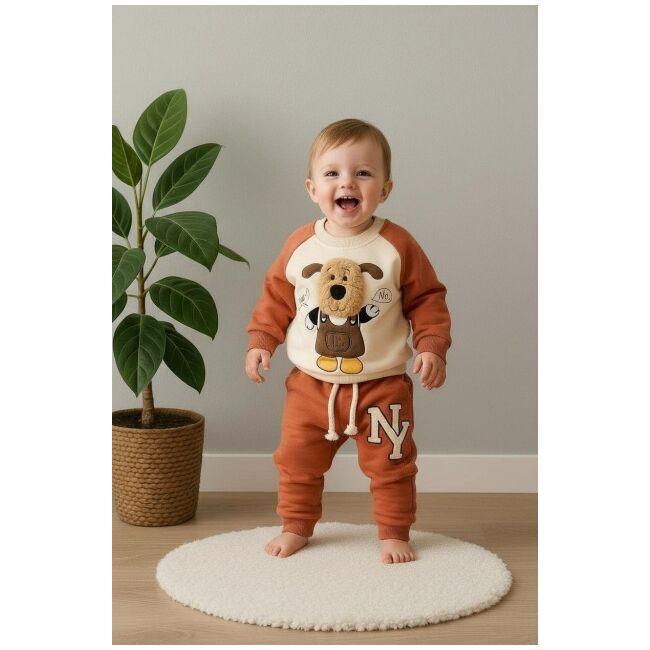 Set bluzita si pantaloni puppy 3d pentru bebelusi bbl25