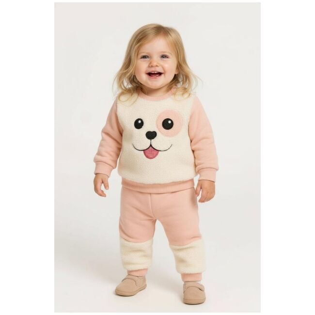 Set hanorac si pantaloni asortati fetite - pink puppy bbl5