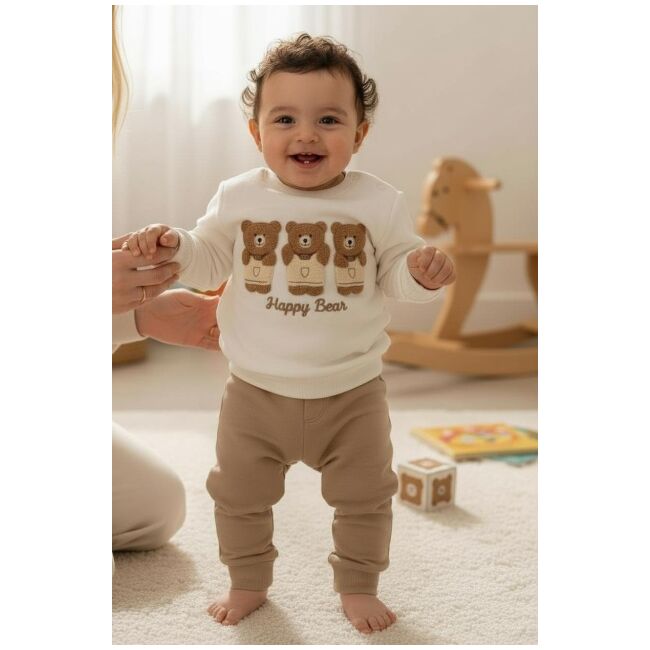 Set hanorac si pantaloni bebelusi - ursuletul vesel bbl3