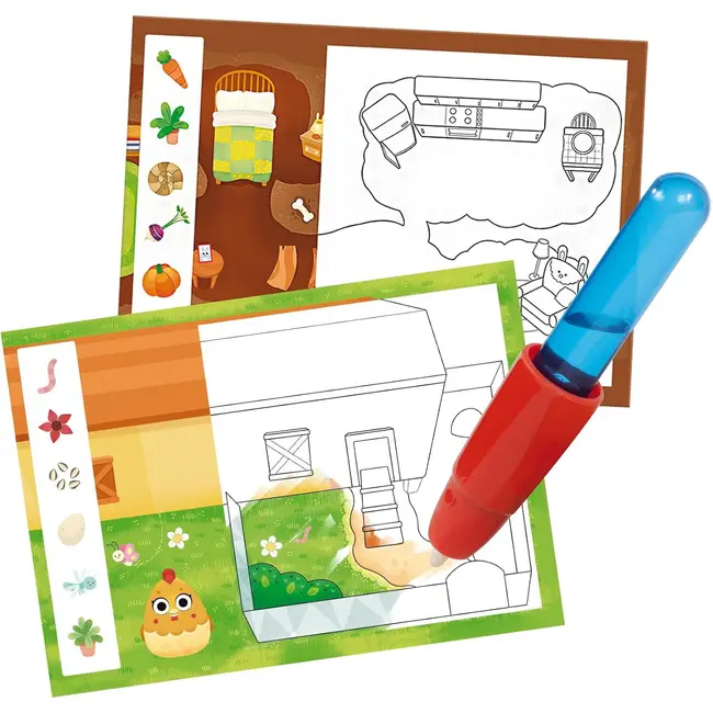 Set water magic de colorat: la ferma cu squishies