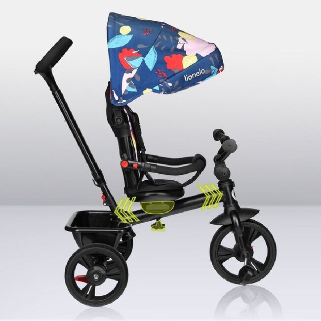 Tricicleta copii, Lionelo, Haari, Ultrapliabila, Multifunctionala, Suport picioare, Control al directiei, Scaun reversibil, Rotire 360 grade, Conform cu standardul european de securitate EN71, Albastru BYNLO-HAARI_BLUE_NAVY