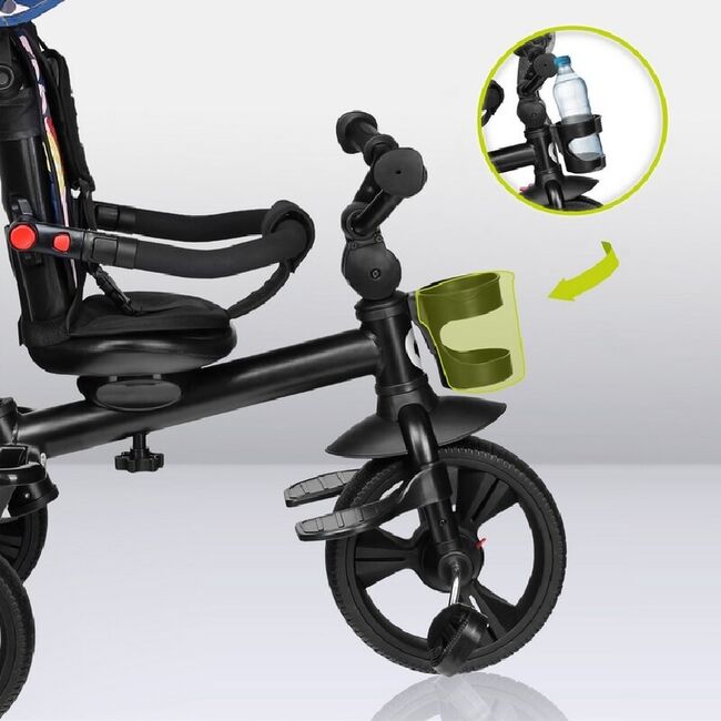 Tricicleta copii, Lionelo, Haari, Ultrapliabila, Multifunctionala, Suport picioare, Control al directiei, Scaun reversibil, Rotire 360 grade, Conform cu standardul european de securitate EN71, Albastru BYNLO-HAARI_BLUE_NAVY