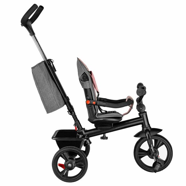 Tricicleta copii, Lionelo, Haari, Ultrapliabila, Multifunctionala, Suport picioare, Control al directiei, Scaun reversibil, Rotire 360 grade, Conform cu standardul european de securitate EN71, Bubblegum BYNLO-HAARI_BUBBLEGUM