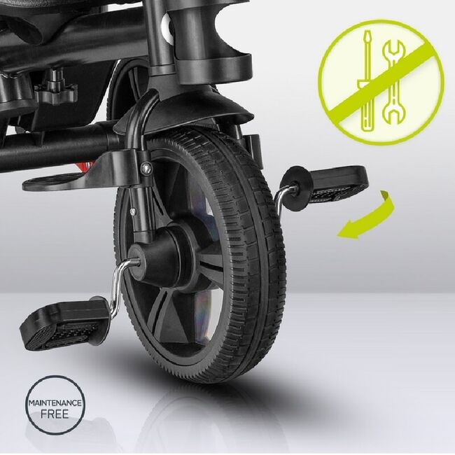 Tricicleta copii, Lionelo, Haari, Ultrapliabila, Multifunctionala, Suport picioare, Control al directiei, Scaun reversibil, Rotire 360 grade, Conform cu standardul european de securitate EN71, Bubblegum BYNLO-HAARI_BUBBLEGUM