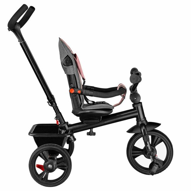 Tricicleta copii, Lionelo, Haari, Ultrapliabila, Multifunctionala, Suport picioare, Control al directiei, Scaun reversibil, Rotire 360 grade, Conform cu standardul european de securitate EN71, Bubblegum BYNLO-HAARI_BUBBLEGUM