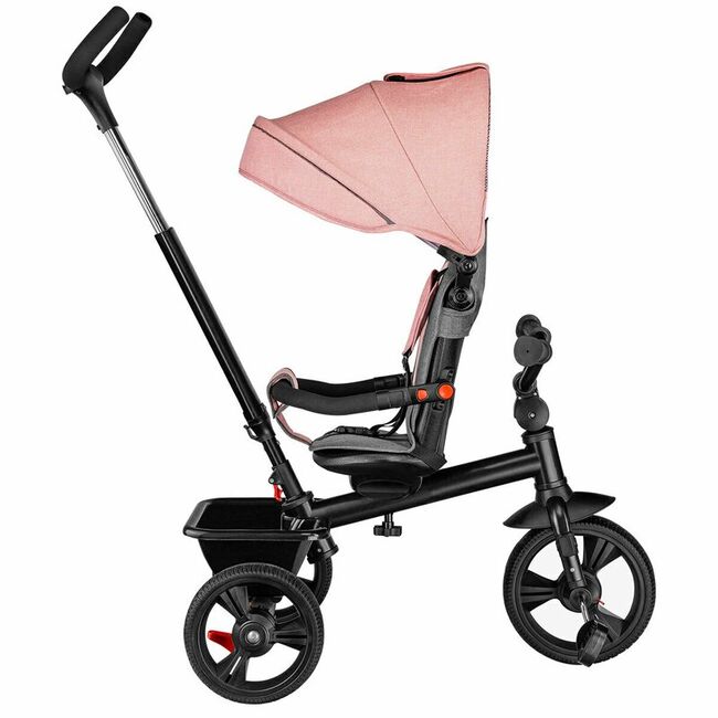 Tricicleta copii, Lionelo, Haari, Ultrapliabila, Multifunctionala, Suport picioare, Control al directiei, Scaun reversibil, Rotire 360 grade, Conform cu standardul european de securitate EN71, Bubblegum BYNLO-HAARI_BUBBLEGUM