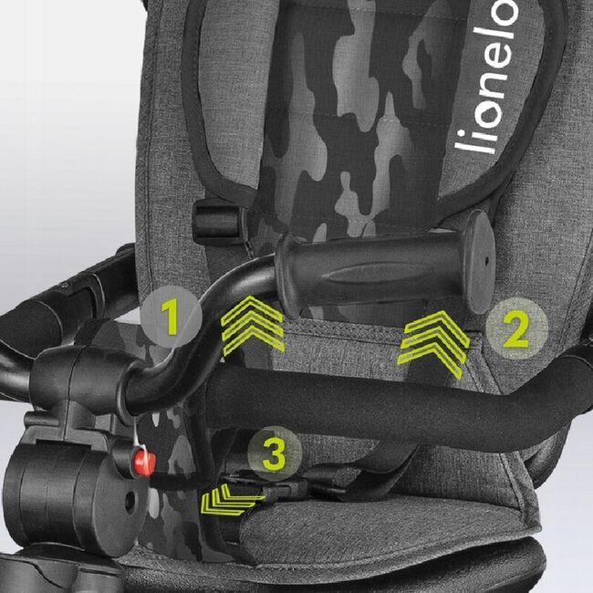 Tricicleta copii, Lionelo, Haari, Ultrapliabila, Multifunctionala, Suport picioare, Control al directiei, Scaun reversibil, Rotire 360 grade, Conform cu standardul european de securitate EN71, Gri BYNLO-HAARI_STONE_GREY