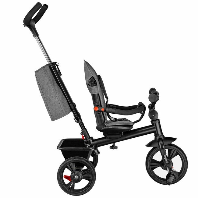 Tricicleta copii, Lionelo, Haari, Ultrapliabila, Multifunctionala, Suport picioare, Control al directiei, Scaun reversibil, Rotire 360 grade, Conform cu standardul european de securitate EN71, Gri BYNLO-HAARI_STONE_GREY