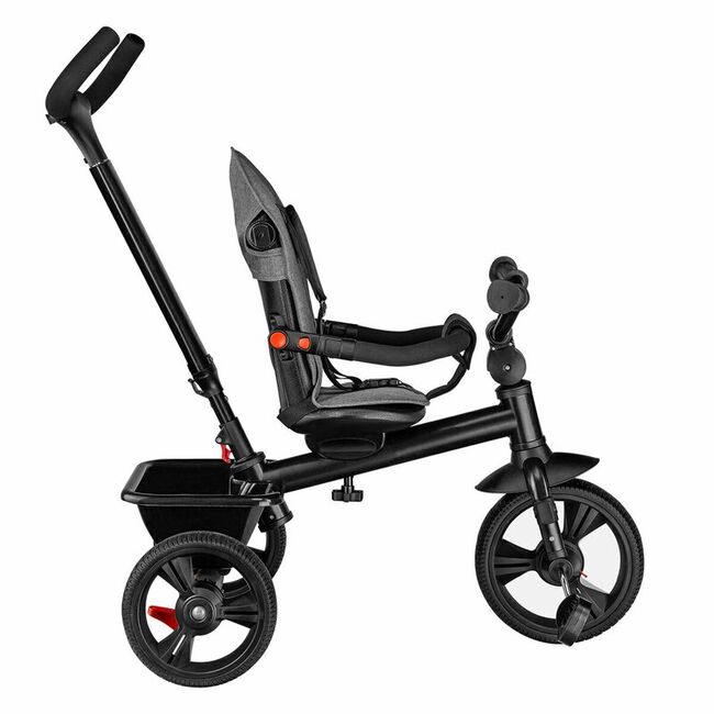 Tricicleta copii, Lionelo, Haari, Ultrapliabila, Multifunctionala, Suport picioare, Control al directiei, Scaun reversibil, Rotire 360 grade, Conform cu standardul european de securitate EN71, Gri BYNLO-HAARI_STONE_GREY