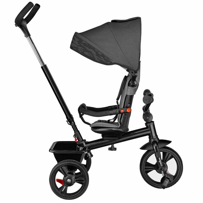 Tricicleta copii, Lionelo, Haari, Ultrapliabila, Multifunctionala, Suport picioare, Control al directiei, Scaun reversibil, Rotire 360 grade, Conform cu standardul european de securitate EN71, Gri BYNLO-HAARI_STONE_GREY